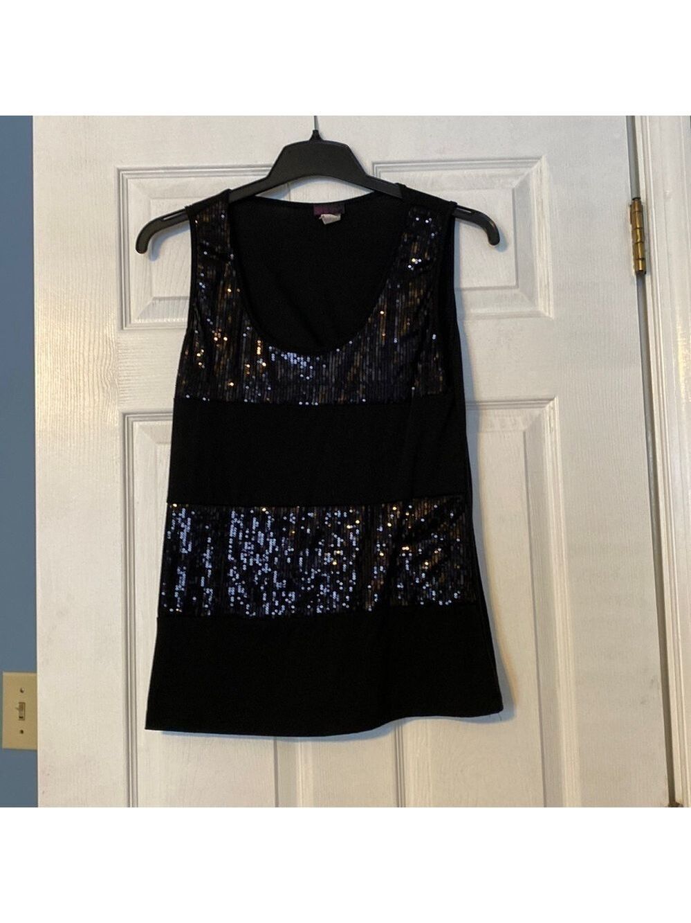 Agenda womens sparkly tank top; size medium